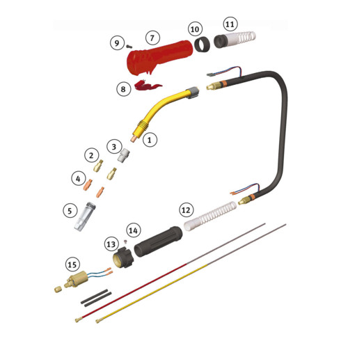 Schweißkraft MIG-MAG-Brenner SMB 36/4 mit Drucktaster
