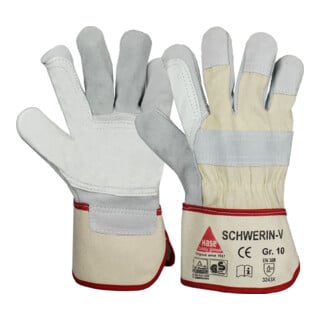 Gants de travail Hase en cuir fendu de vachette Schwerin