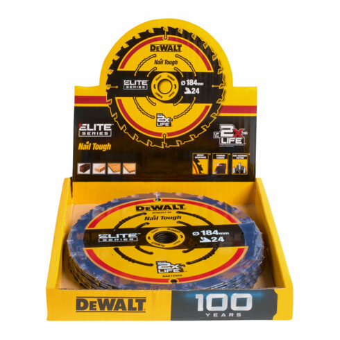 Scie circulaire Dewalt ELITE 184/16mm 24WZ présentoir