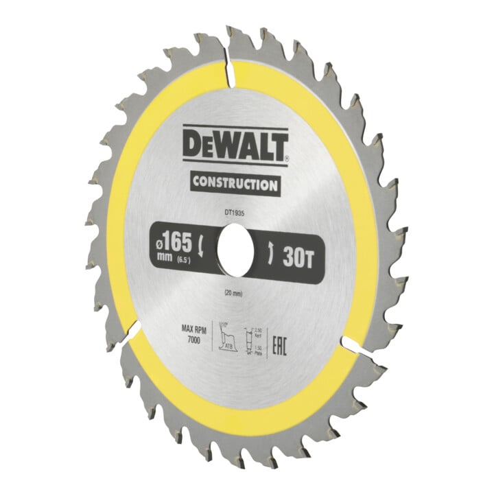 Scie circulaire manuelle à lame circulaire DEWALT 165/20 mm 30WZ DT1935-QZ