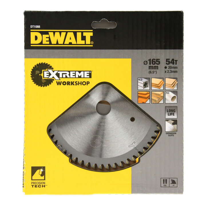 Scie circulaire manuelle à lame circulaire DEWALT 165/20 mm 54TFZ DT1088-QZ
