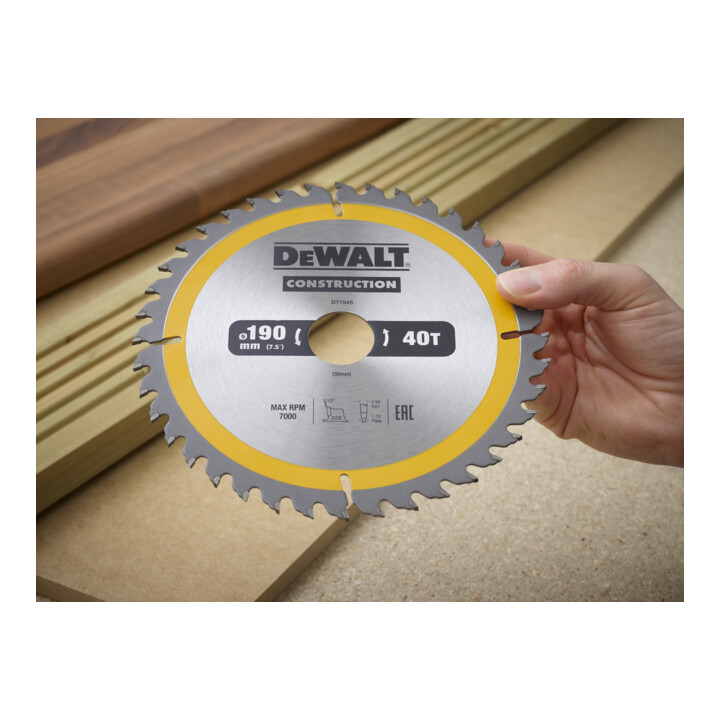 Scie circulaire manuelle à lame circulaire DEWALT 190/30 mm 40WZ DT1945-QZ
