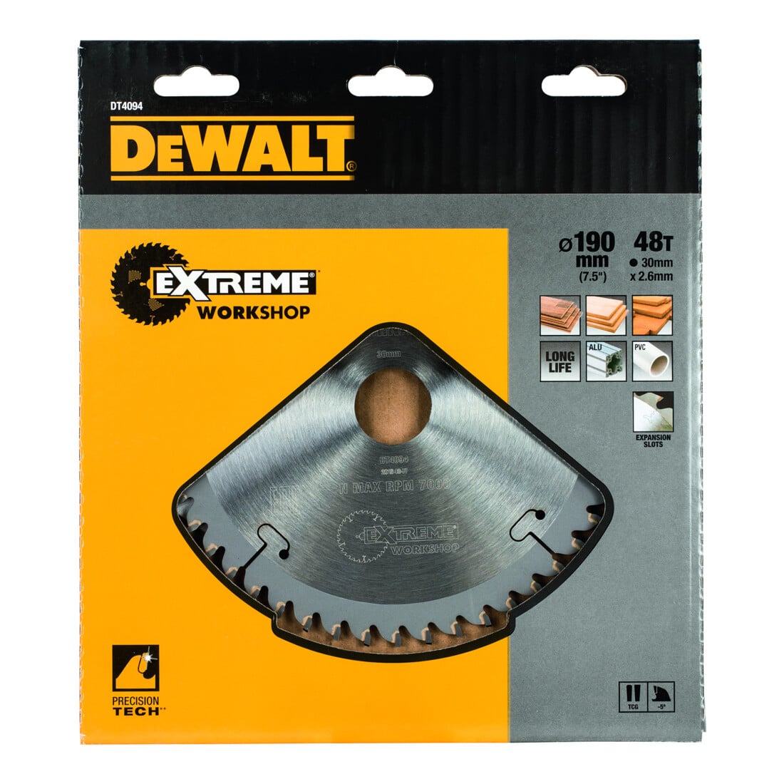 Scie circulaire manuelle à lame circulaire DEWALT 190/30 mm 48TFZ DT4094-QZ