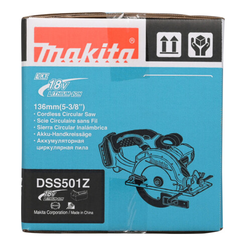 Scie circulaire portative sans fil Makita 18 V DSS501Z version Solo