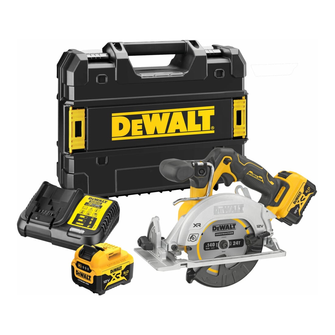 Scie circulaire sans fil DEWALT 12 Volts / 5 Ah , profondeur de coupe 47mm DCS512P2-QW