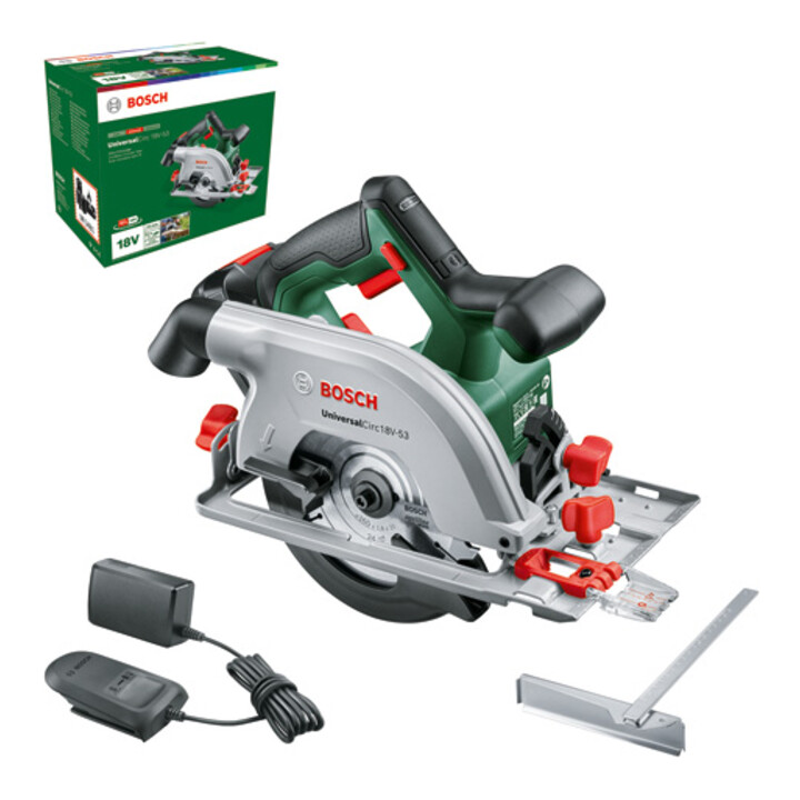 Scie circulaire sans fil UniversalCirc 18V-53 Bosch, 1 x batterie PBA 18V 2.5Ah