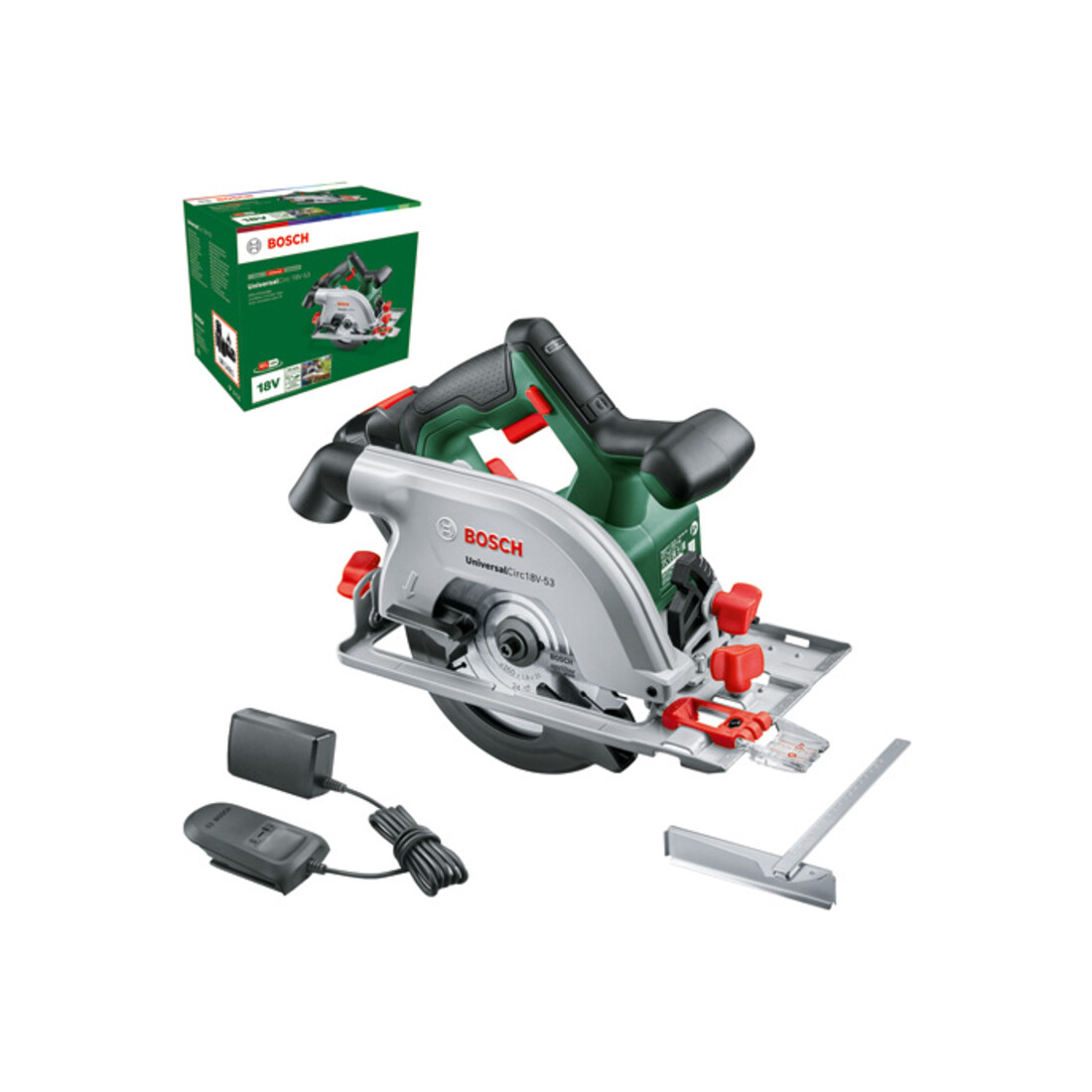 Scie circulaire sans fil UniversalCirc 18V-53 Bosch, 1 x batterie PBA 18V 2.5Ah