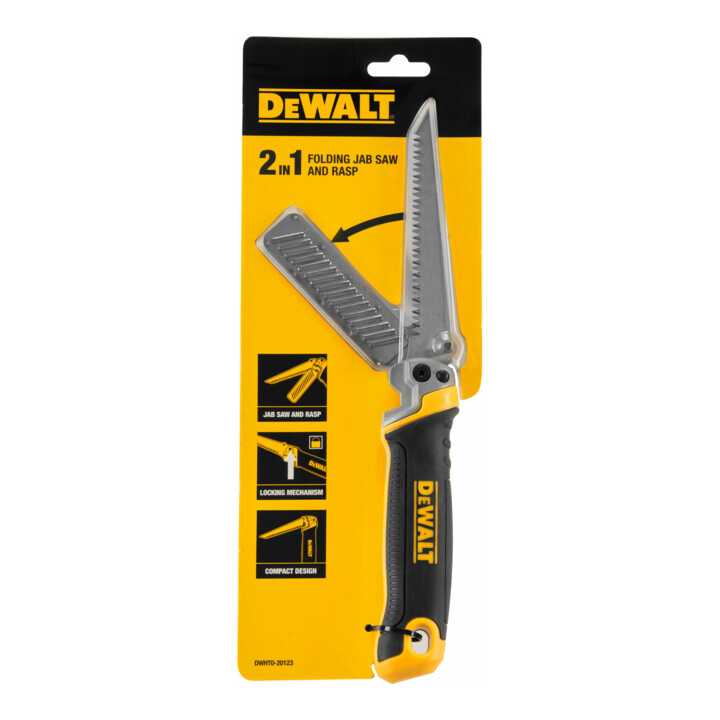 Scie sauteuse 2 en 1 DEWALT avec râpe intégrée en acier inoxydable DWHT0-20123