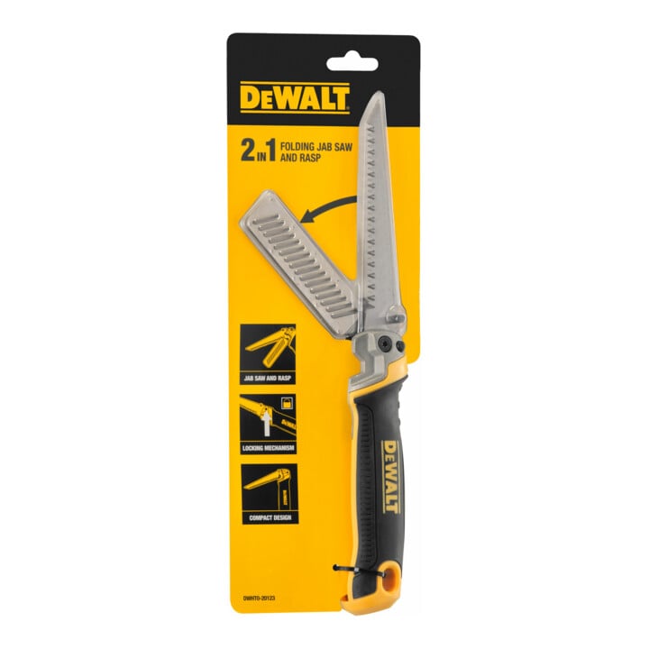 Scie sauteuse 2 en 1 DEWALT avec râpe intégrée en acier inoxydable DWHT0-20123