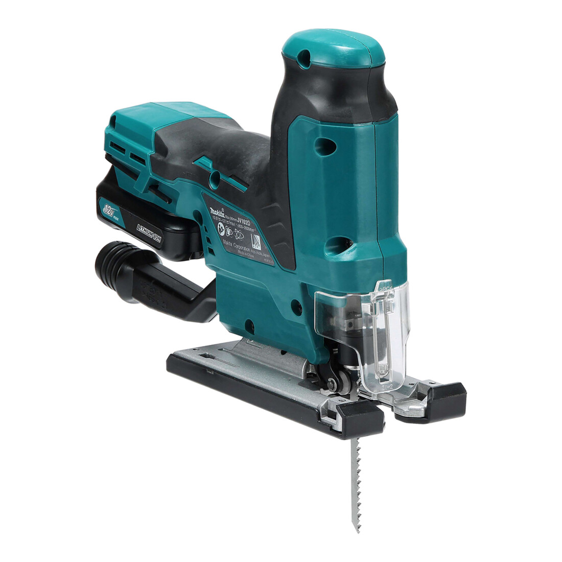 Scie sauteuse pendulaire à piles Makita 10,8 V / 4,0 Ah, 2 piles + chargeur dans MAKPAC JV102DSMJ