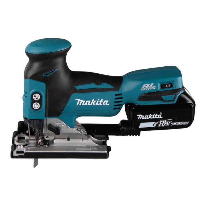 Scie sauteuse pendulaire sans fil Makita DJV181RTJ 18 V avec 2 batteries, chargeur rapide et dans la valise
