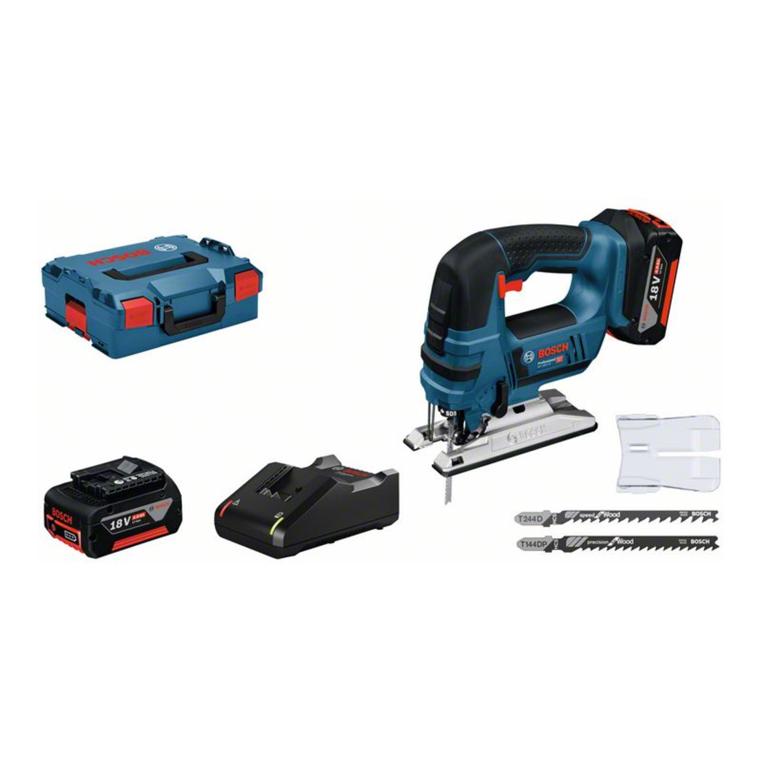 Scie sauteuse sans fil Bosch GST 18 V-LI B avec 2 x 4,0 Ah batterie Li-Ion L-BOXX