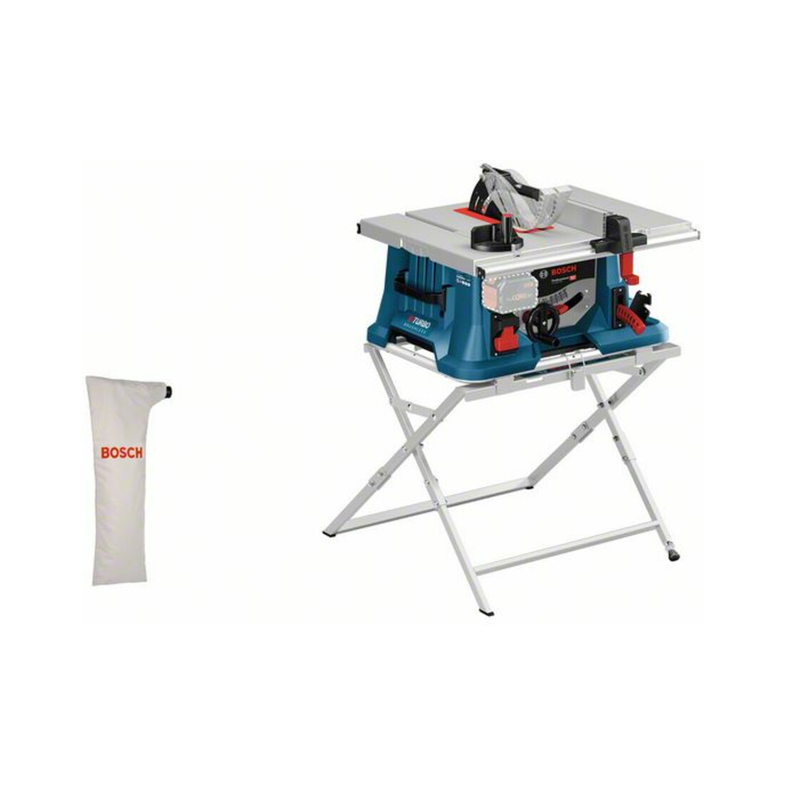 Scie sur table à batterie Bosch BITURBO GTS 18V-216 avec table de travail GTA 560 Professional