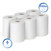 Scott Control Slimroll Rollenhandtücher, 6 x 165m lange, weiße, 1-lagige Rollen-2