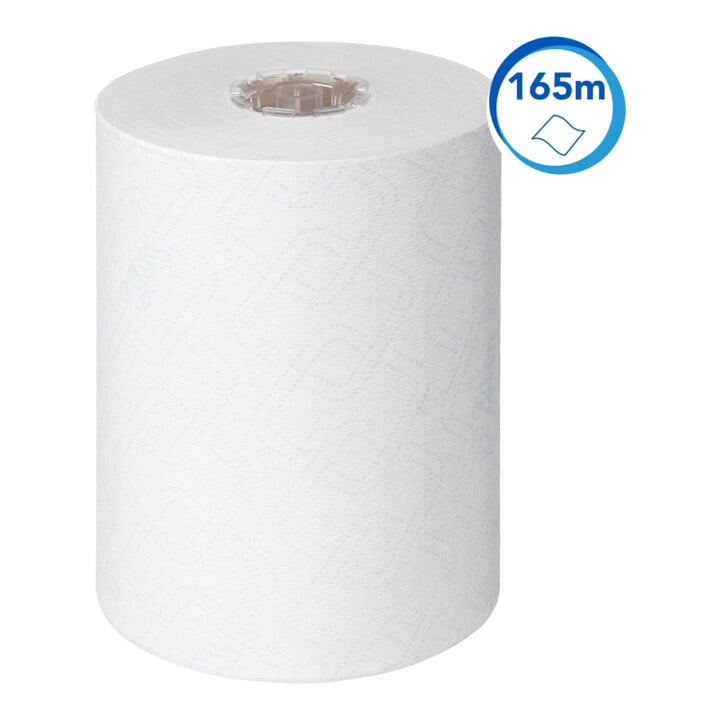 Scott Control Slimroll Rollenhandtücher, 6 x 165m lange, weiße, 1-lagige Rollen