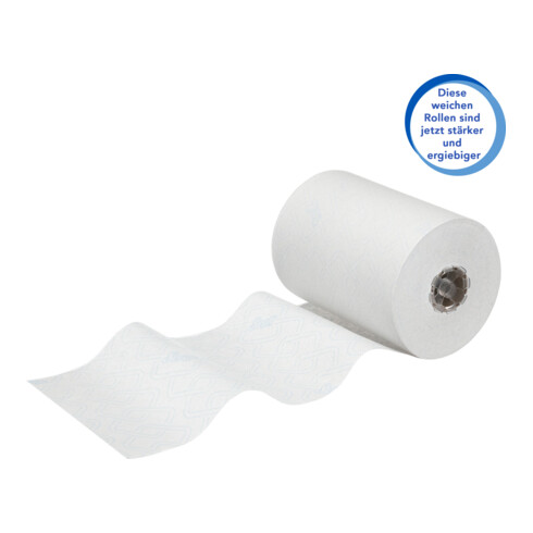 Scott Control Slimroll Rollenhandtücher, 6 x 165m lange, weiße, 1-lagige Rollen