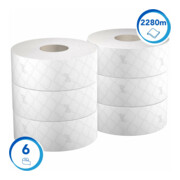 Scott Essential Jumbo Toilettenpapierrolle, 6 Rollen x 380m Blatt 2-lagigen Toilettenpapiers-4