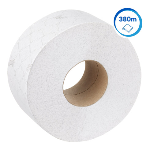 Scott Essential Jumbo Toilettenpapierrolle, 6 Rollen x 380m Blatt 2-lagigen Toilettenpapiers