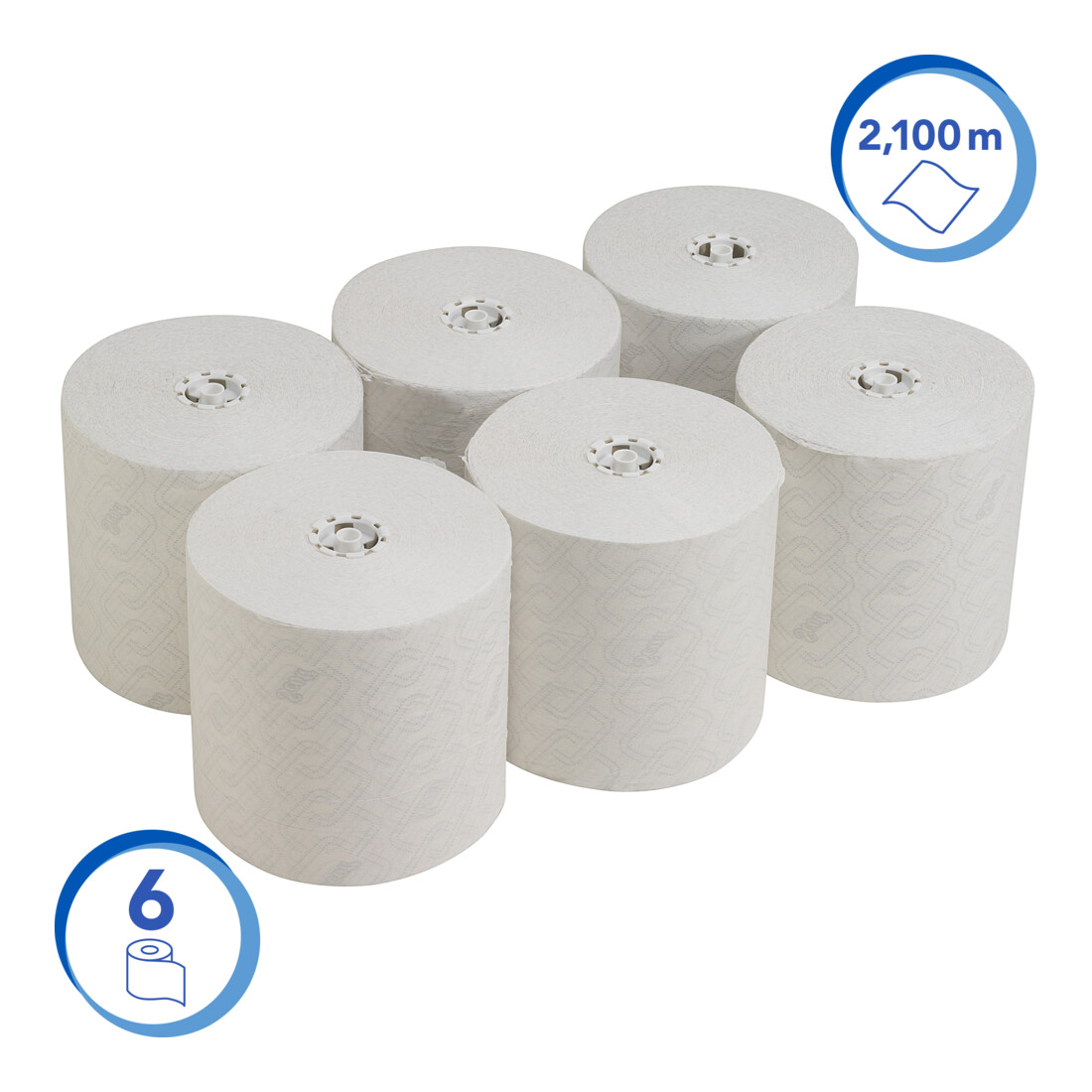 Scott Essential Papierhandtücher gerollt, 6 x 350 m Handtuchrollen, weiß