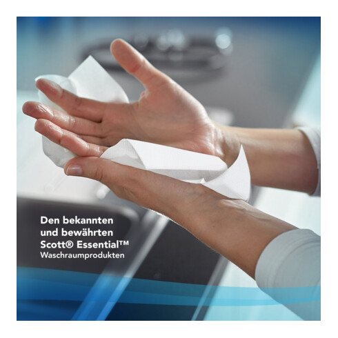 Scott Essential Papierhandtücher gerollt, 6 x 350 m Handtuchrollen, weiß