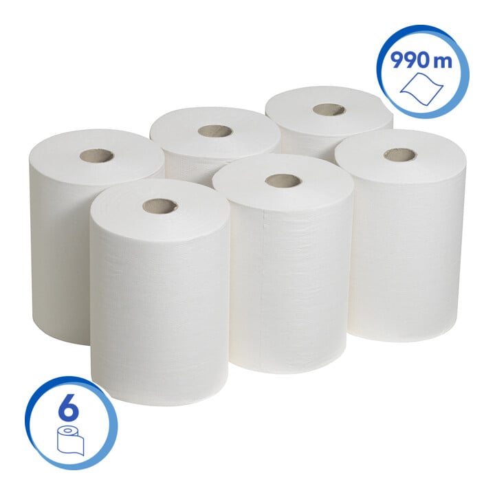 Scott gerollte Papierhandtücher Slimroll , weiß, 1-lagig