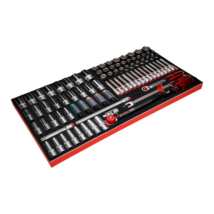 SCS 1/2" Module de douilles, 86 pcs, modules système 1.1/3 KS Tools