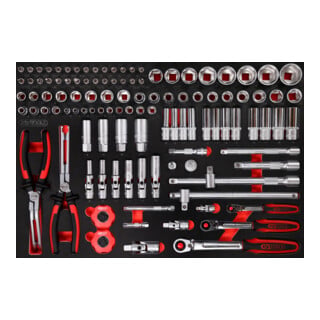 SCS 1/4"+3/8"+1/2" Module de douilles, 111 pcs, modules système 1/1 KS Tools