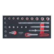 SCS 3/8" Module de douilles CHROME<span class="plus">plus</span>®, 24 pcs., modules système 1/3-1
