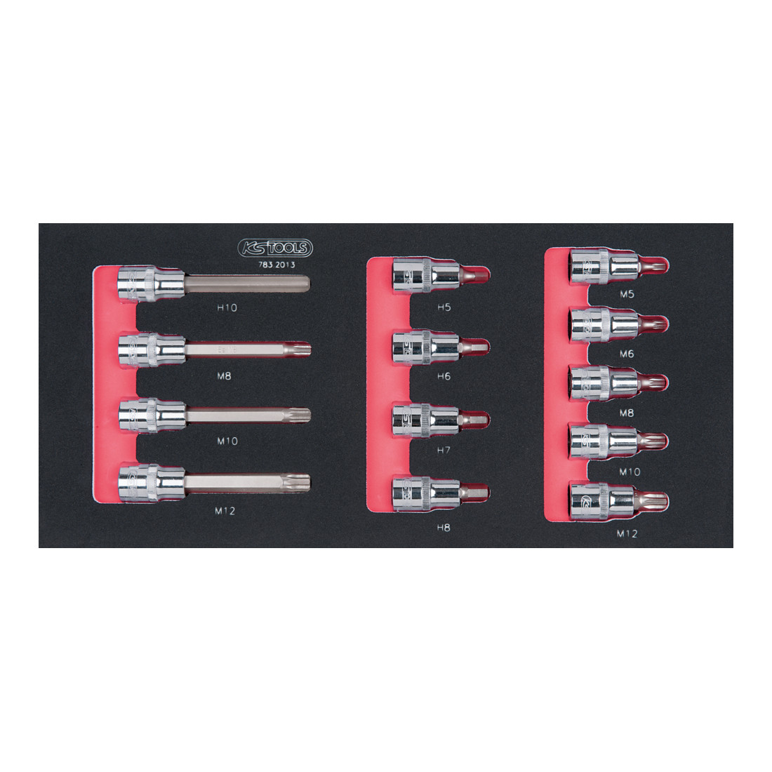 SCS CHROMEplus 1/2" Module de douilles, 13 pcs., modules système 1/3