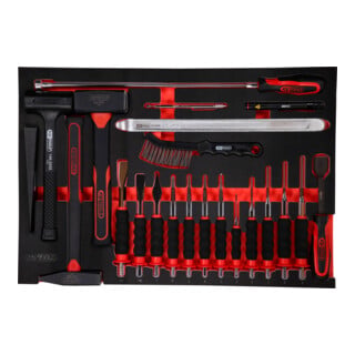 SCS Module de marteaux et de burins, 22 pcs, modules système 1/1 KS Tools