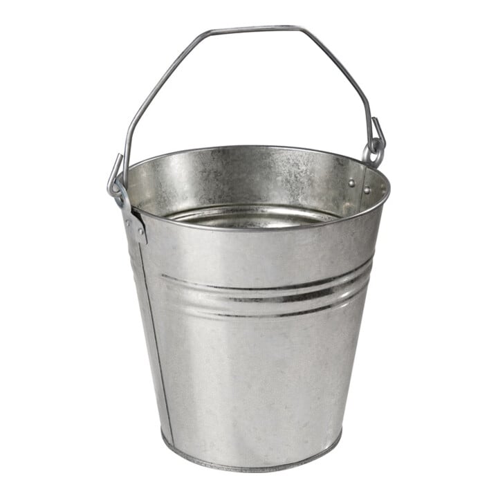 Seau 9,5 l tôle en acier, galvanisé argent D. 280 mm H. 280 mm