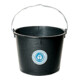 Seau de chantier en polyéthylène, forme haute, noir 10 l-1