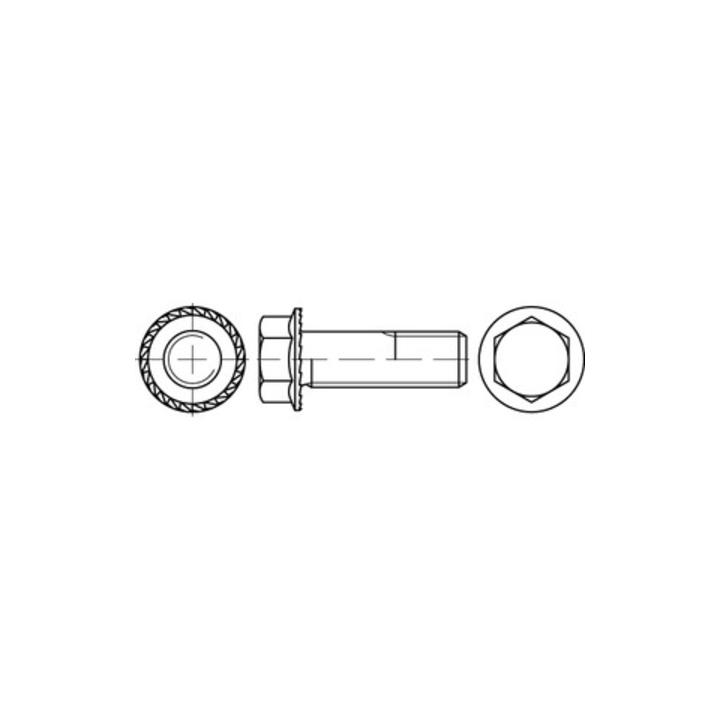 Sechskant-Flanschschraube VG M12x45 Stahl galvanisch verzinkt m. Sperrverzahnung