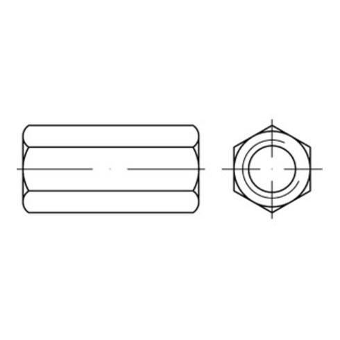 ART 88087 Sechskant-Verbindungsmuffe mit durchgehendem Innengewinde, Stahl, galvanisch verzinkt
