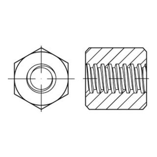ART 88090 Sechskantmuttern mit Trapezgewinde, Stahl, blank