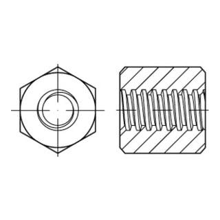 ART 88090 Sechskantmuttern mit Trapezgewinde, Stahl, blank