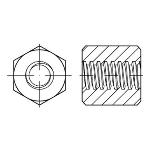 ART 88090 Sechskantmuttern mit Trapezgewinde, Stahl, blank
