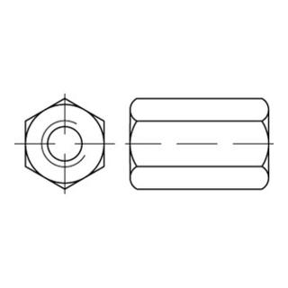 DIN 6334 Sechskantmutter 3 d hoch, Edelstahl, blank