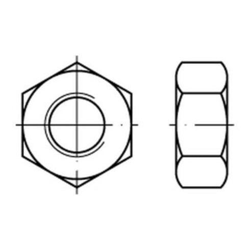 Sechskantmutter DIN 934 Edelstahl A2 blank A2-70 blank Edelstahl