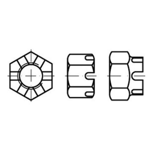DIN 935/ISO 7036 Kronenmutter hohe Form, Edelstahl, blank