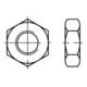 DIN 936 Sechskantmutter niedrige Form Feingewinde, Messing, blank-1