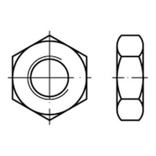 DIN 936 Sechskantmutter niedrige Form mit Regelgewinde, Stahl