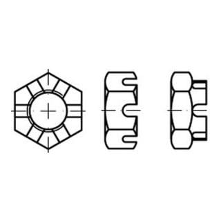 DIN 937, 979/ISO 7038 Kronenmutter niedrige Form blank