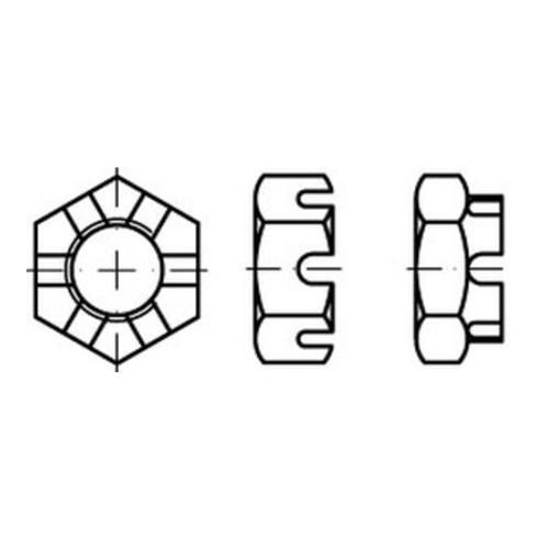 DIN 937, 979/ISO 7038 Kronenmutter niedrige Form blank