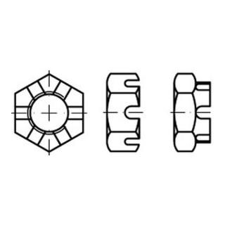 DIN 937, 979/ISO 7038 Kronenmutter niedrige Form blank