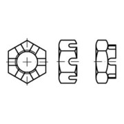 DIN 937, 979/ISO 7038 Kronenmutter niedrige Form blank