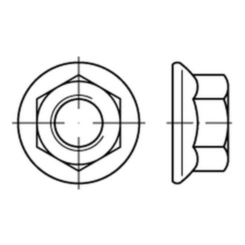 Sechskantmutter mit Flansch EN 1661 Stahl galvanisch verzinkt