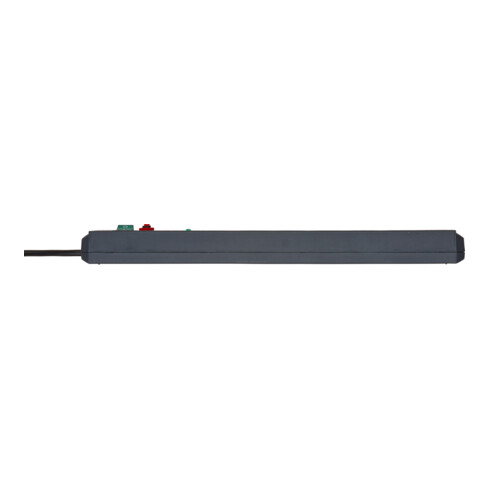 Secure-Tec 19.500A overspanningsbeveiligings stekkerdoos akoestisch 6-voudig antraciet 3m H05VV-F 3G1,5