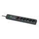 Secure-Tec 19.500A Überspannungsschutz-Automatiksteckdosenleiste  6-fach anthrazit 3m H05VV-F 3G1,5 1xMaster 5xSlave