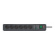 Secure-Tec 19.500A Überspannungsschutz-Steckdosenleiste 6-fach anthrazit 2m H05VV-F 3G1,5
